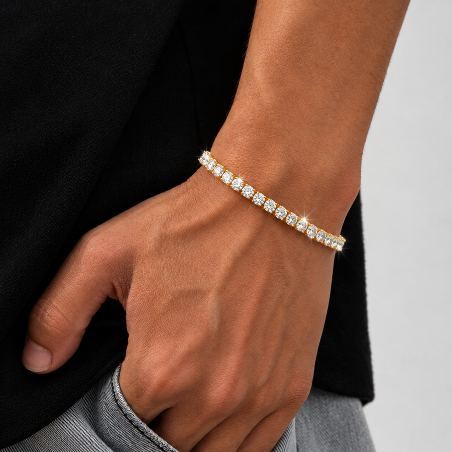 Tennis Armband Guld 4mm Herr & Dam