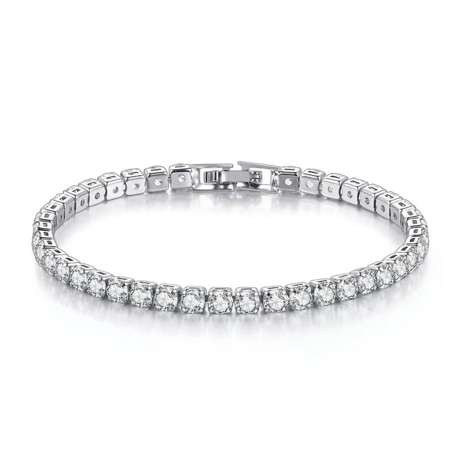 Tennis Armband Silver 4mm Herr & Dam