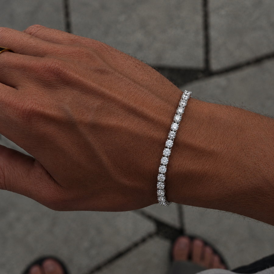 Tennis Armband Silver 4mm Herr & Dam